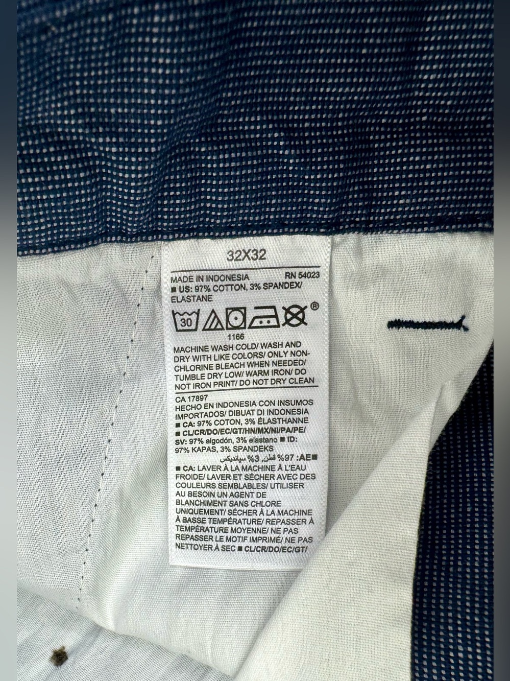 Old Navy Ultimate Slim Built-In Flex Chino Pants Mens 34x32 Blue Stretch Casual - Picture 5 of 11